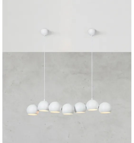Lustră pe cablu Markslöjd 108859 CUPOLO 7xE14/40W/230V alb