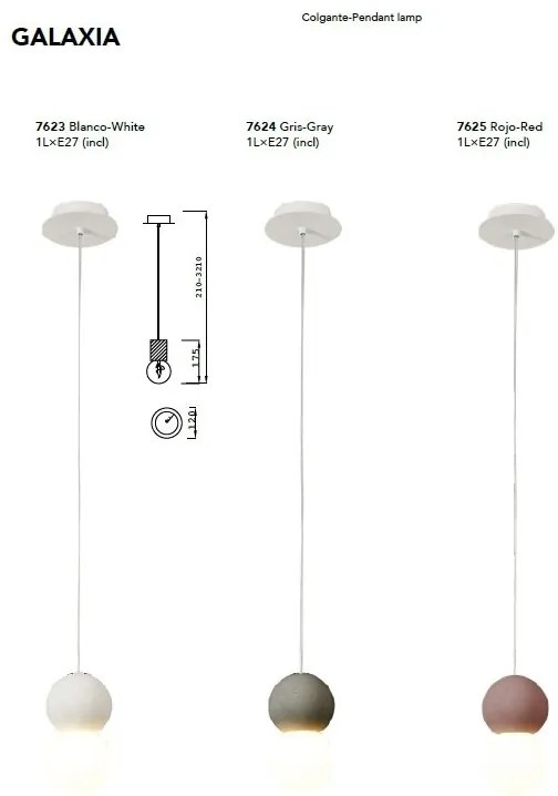 Pendul design modern decorativ GALAXIA gri