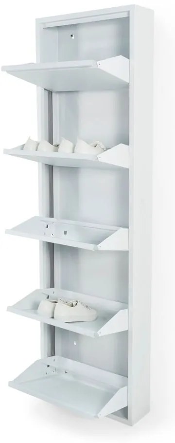 Pantofar alb cu deschidere înclinată din metal 50x169x15 cm Billy – Spinder Design