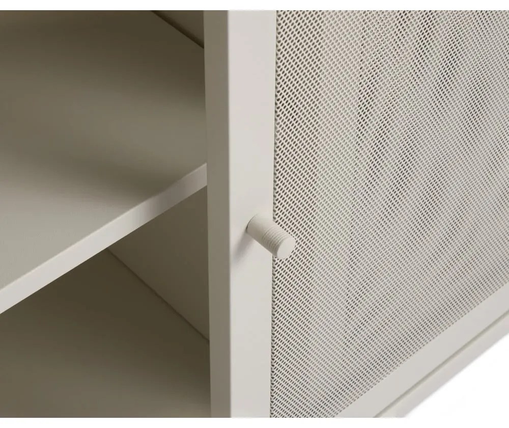 Comodă gri din metal cu ușă glisantă 160x75x47 cm Veep – Unique Furniture