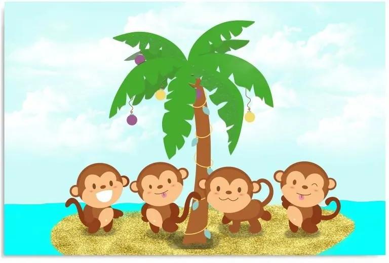 Tablou CARO - Four Monkeys 40x30 cm