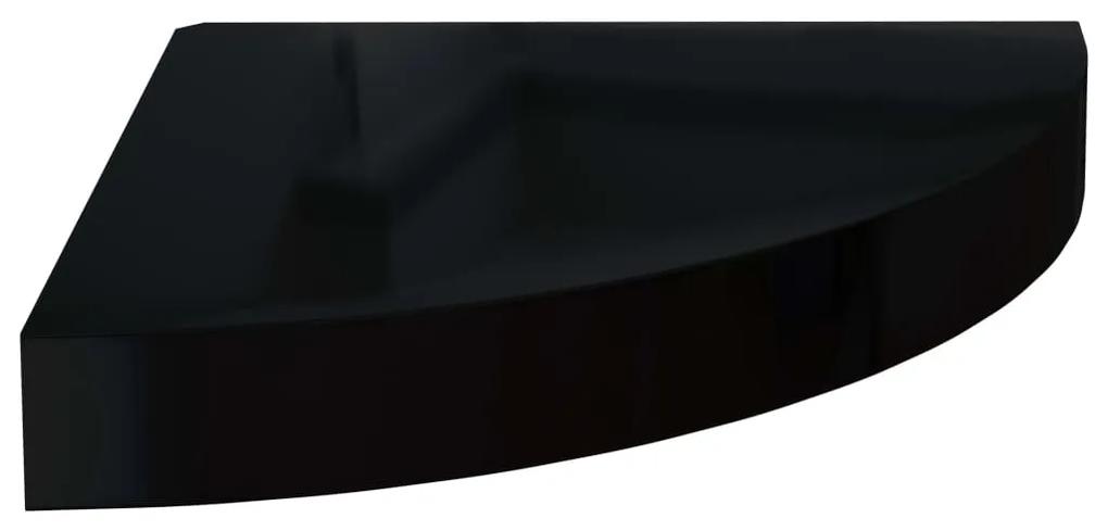 Raft coltar de perete, negru extralucios, 25 x 25 x 3,8 cm, MDF 1, negru foarte lucios, 25 x 25 x 3.8 cm