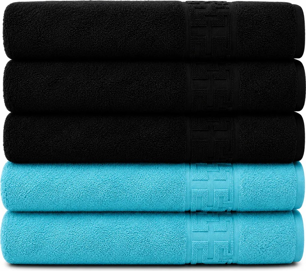 Set 5 Prosoape Premium, 100% Bumbac, Absorbante și Pufoase