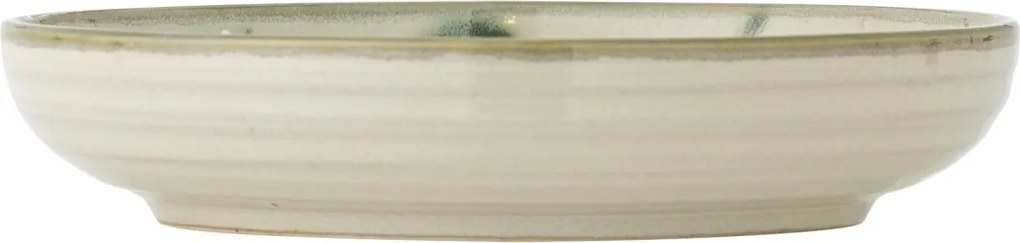 Set 4 farfurii din ceramică natur, pictate manual cu motive botanice, „Bethany", 20,5 x 4 cm