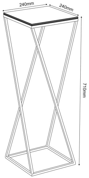 Suport de flori 70x24 cm negru