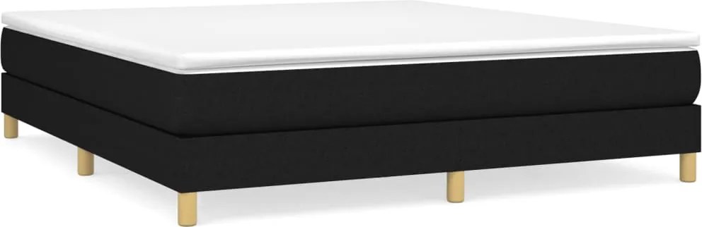 vidaXL Cadru de pat cu arcuri, negru, 180x200 cm, textil