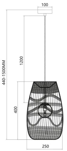 Lustră pe cablu ARONA 1xG9/9W/230V d. 25 cm ratan