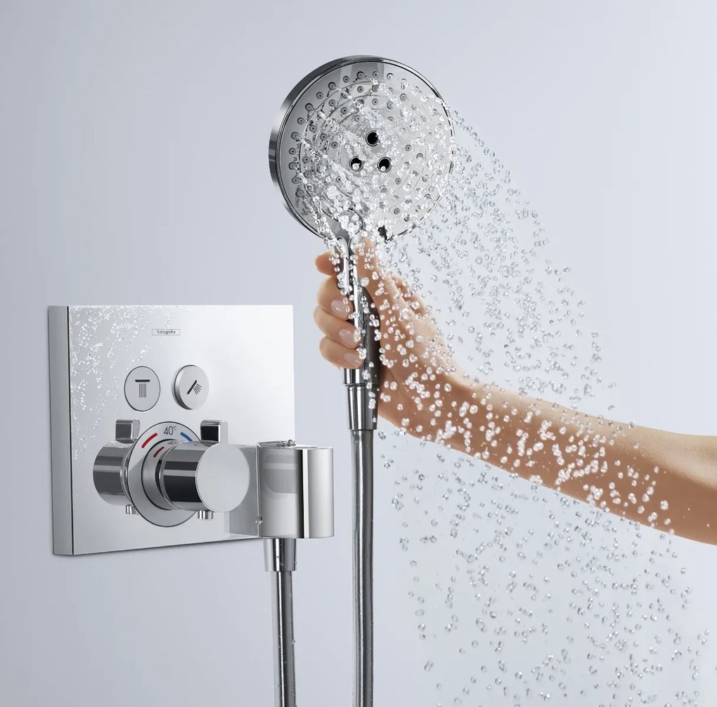 Baterie cada termostatata Hansgrohe ShowerSelect, agatatoare dus, montaj incastrat, crom - 15765000