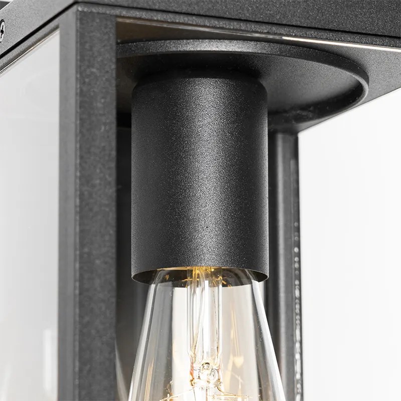 Lampa de perete exterioara neagra cu senzor de miscare IP44 - Charlois