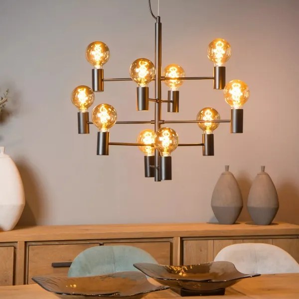 Lucide 21421/10/30 - Lustru suspendat pe cablu LEANNE 10xE27/40W/230V