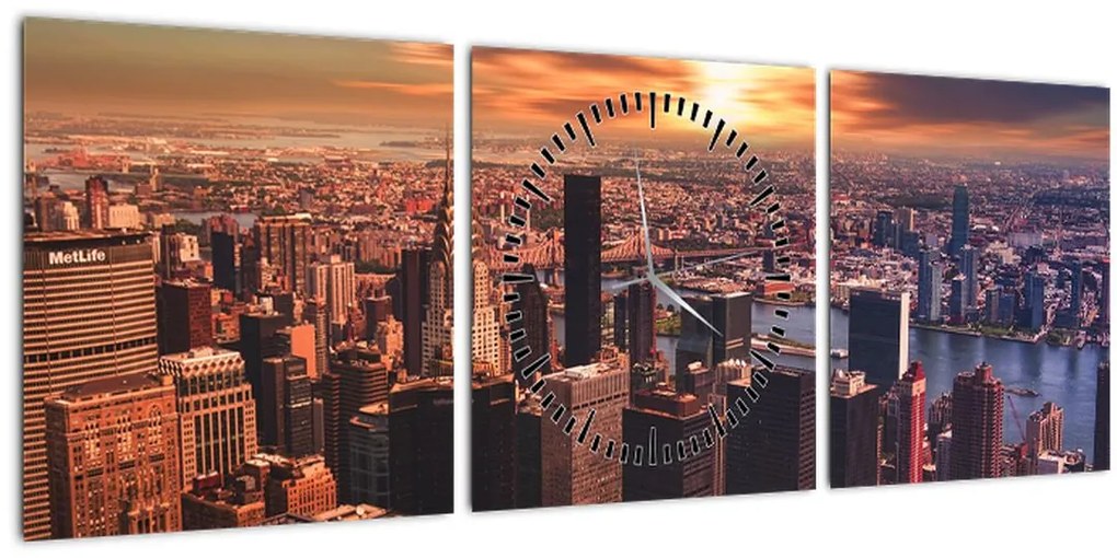 Tablou - Metropolă (cu ceas) (90x30 cm)