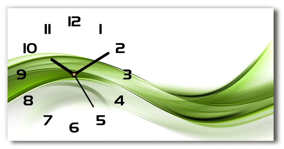 Ceas de perete modern din sticla undă verde