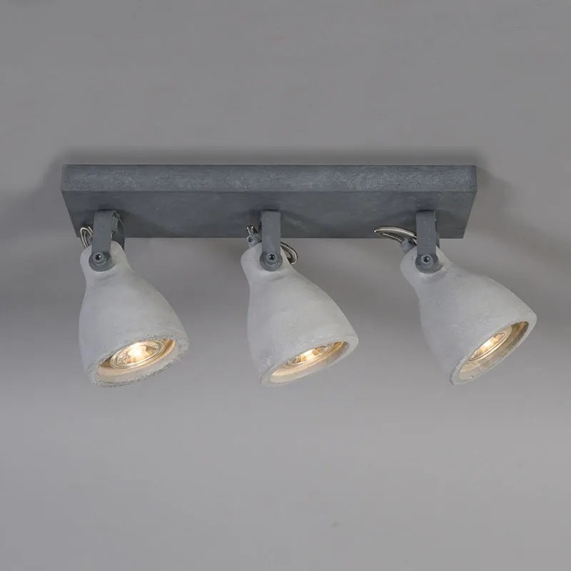 Spotlight industrial gri din beton cu 3 lumini - Creto