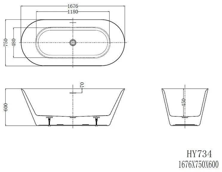 Cada freestanding, Florida, Viva 167.6, ovala, cu instalatie completa, alb