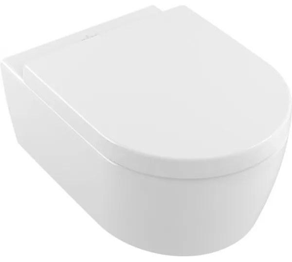 Pachet vas WC rimless suspendat + bideu suspendat, Villeroy&Boch Avento, DirectFlush, cu capac WC inchidere lenta