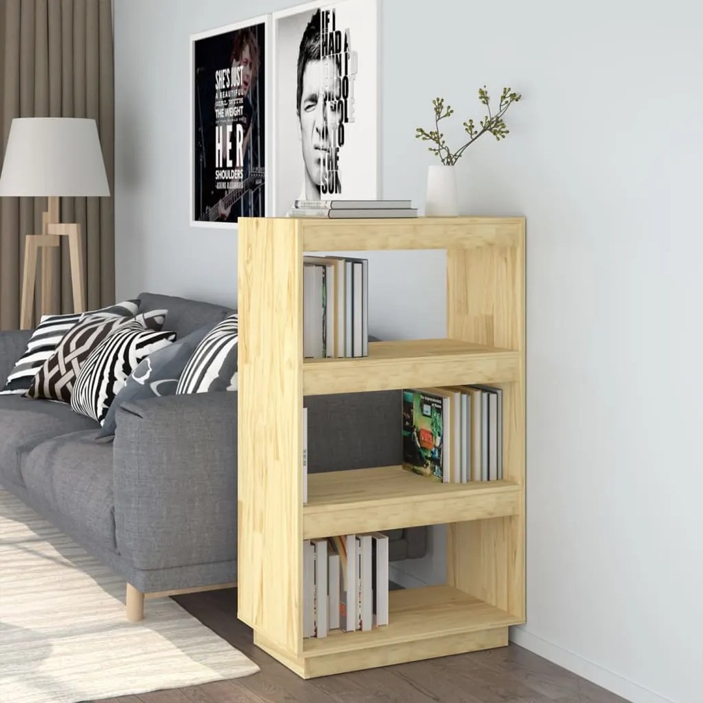 810864 vidaXL Bibliotecă/Separator cameră, 60x35x103 cm, lemn masiv pin