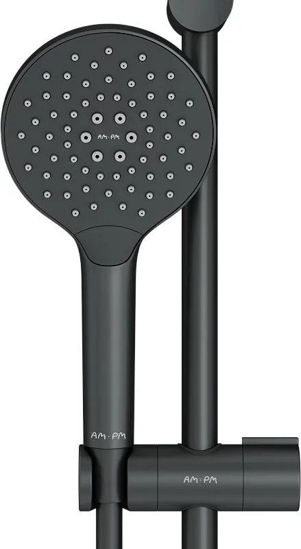 Set de dus cu bara 70 cm AM.PM Like negru mat para cu 3 functii