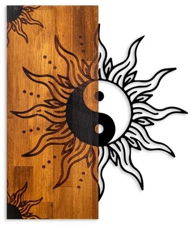 Decorațiune de perete 50x58 cm lemn/metal yin-yang