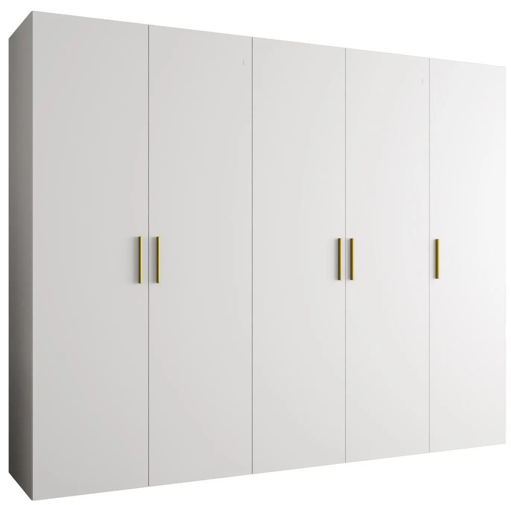 Dulap de haine 250 cm Borry 1 (alb + Auriu). 1125782