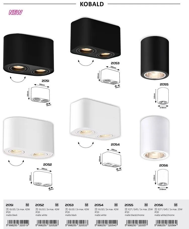 Spot aplicat design minimalist Kobald negru