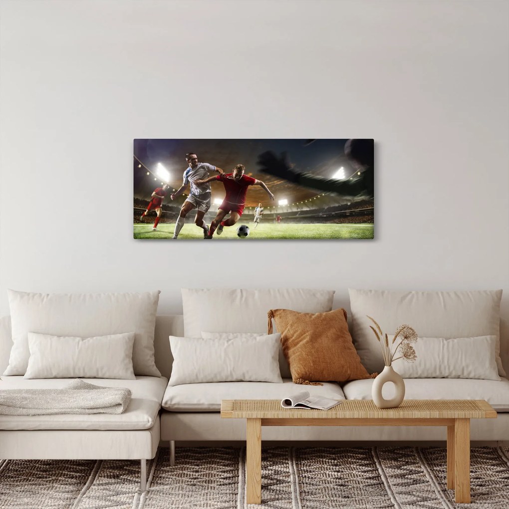 Tablou - Fotbaliști în acțiune (120x50 cm)