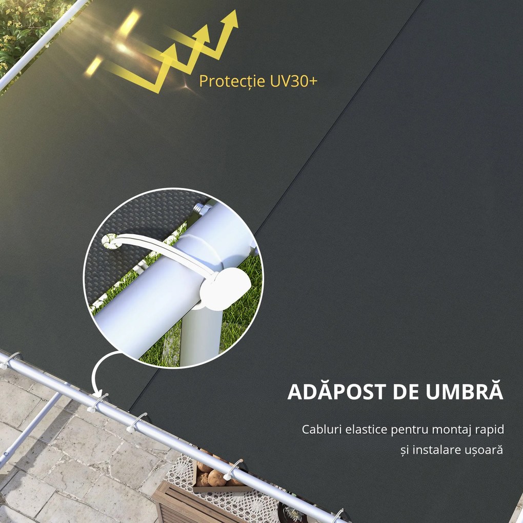 Outsunny Pergola Mobilă 3x3m cu Roți Copertină UV Saci de Nisip Gri | Aosom Romania
