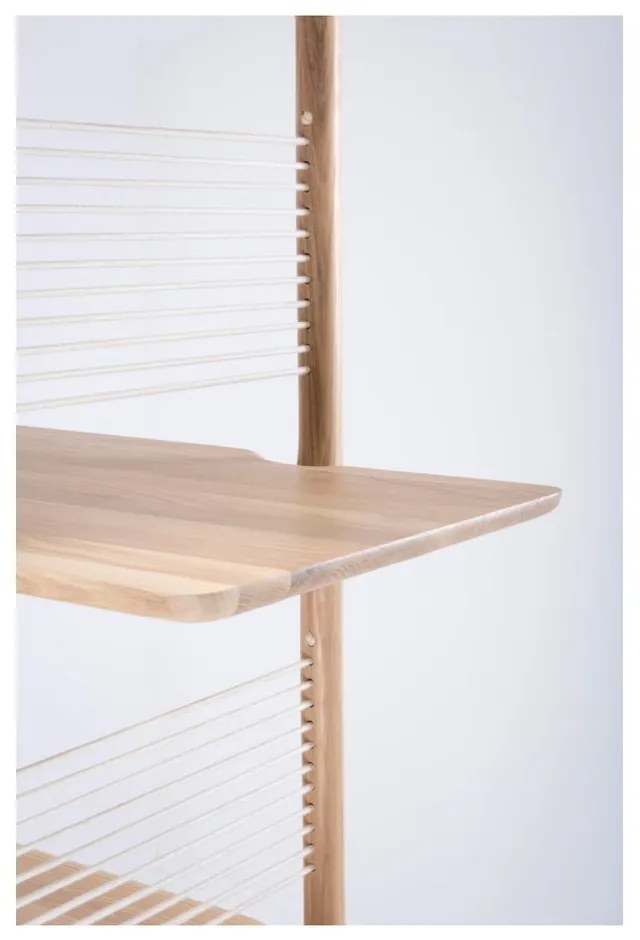 Bibliotecă din lemn masiv de stejar Gazzda Muse, 216 cm h