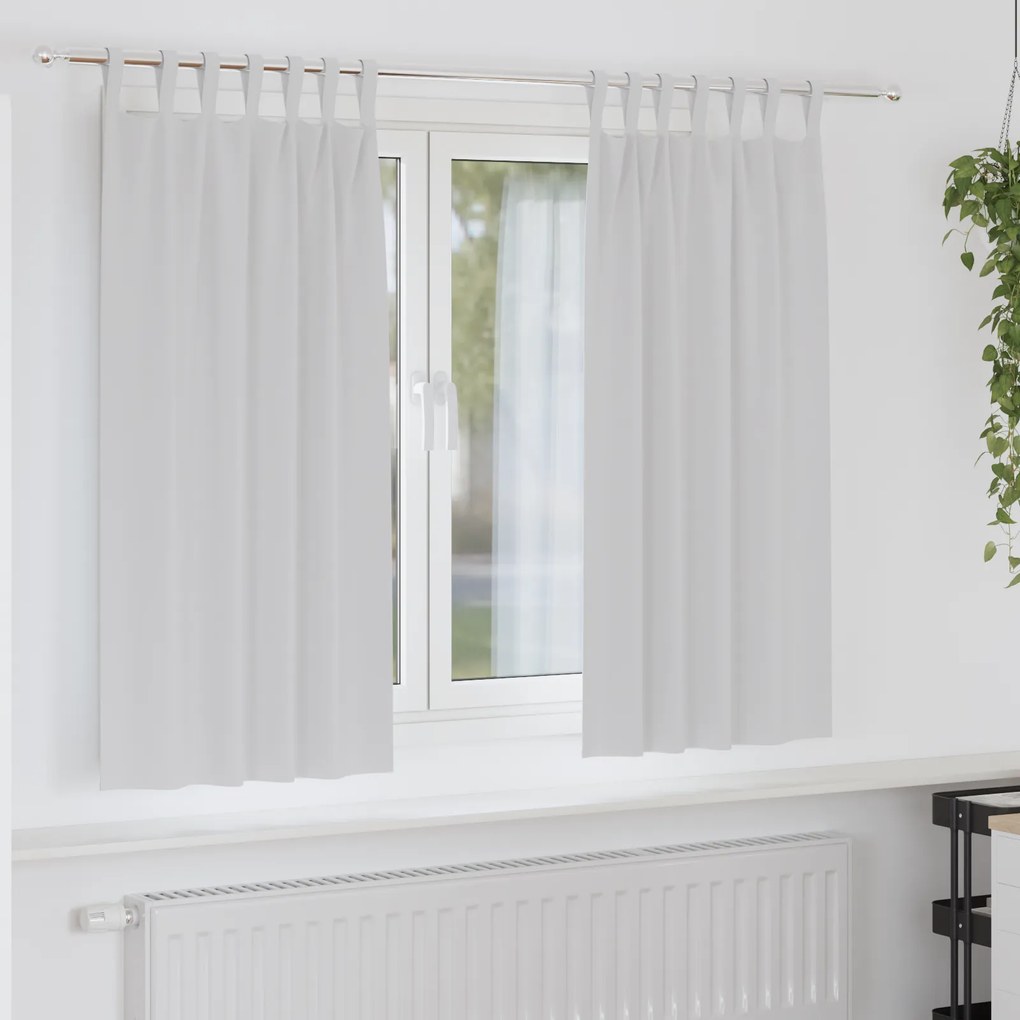 vidaXL Perdele cu perdele 2 pcs Gri deschis Poliester