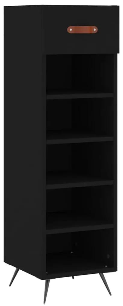 829645 vidaXL Pantofar, negru, 30x35x105 cm, lemn compozit