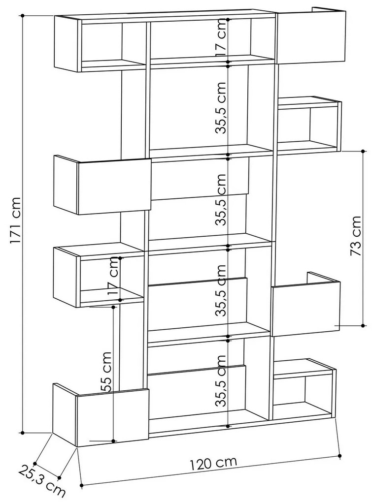 Bibliotecă Niho Anthracite and Oak