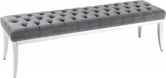 Banca de bar stil baroc Castle Deluxe 165cm, gri