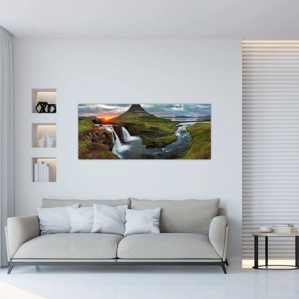 Tablou - Kirkjufell la apus (120x50 cm)