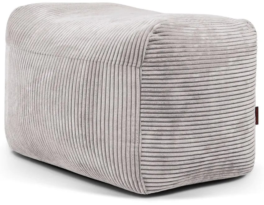 Fotoliu bean bag gri deschis cu tapițerie din catifea reiată Plus 70 Lounge – SLOWDOWN