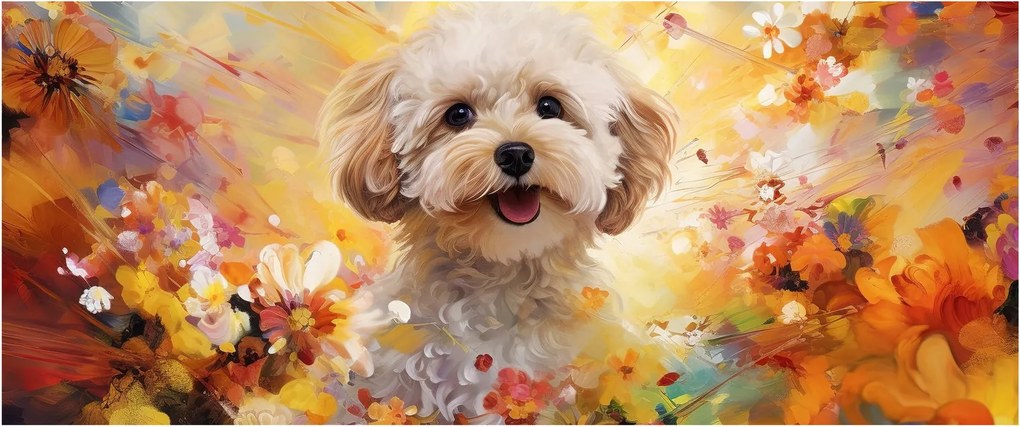 Tablou - Câine fericit (120x50 cm)