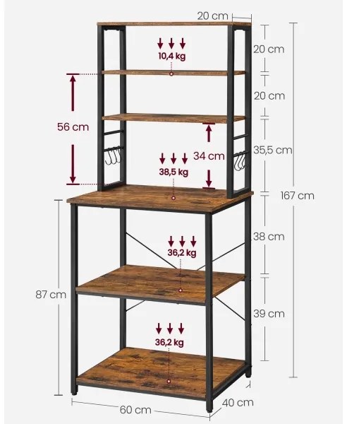 Etajeră MARGE maro/negru