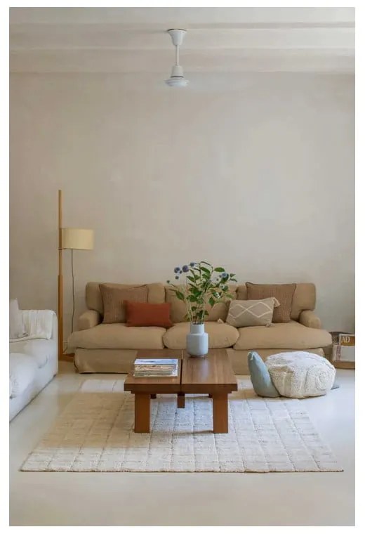 Covor crem lavabil/țesut manual din bumbac 200x300 cm Mosaic – Lorena Canals