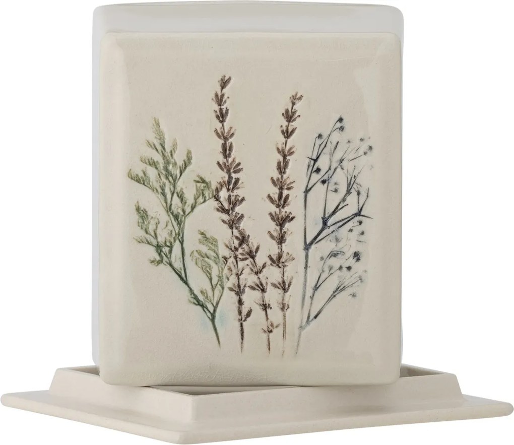 Untieră din ceramică cu flori de câmp aplicate manual, L15×H7,5×W12,5 cm, 580 ml, „Bea"
