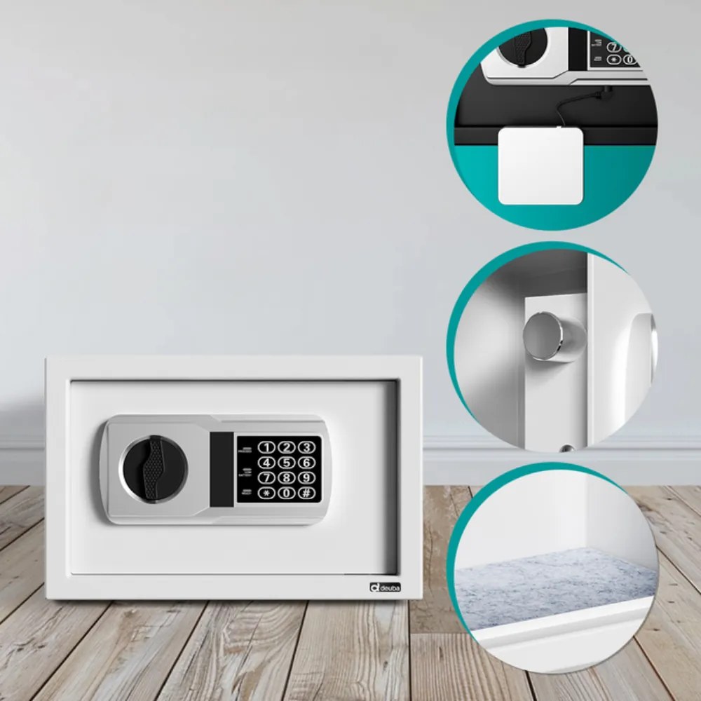 Seif electric pentru mobilă SAFETY, 31x20x20cm, argintiu Deuba