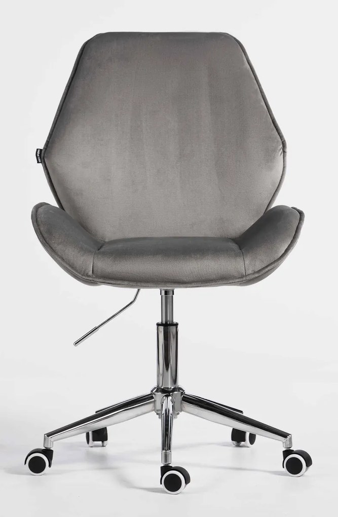 HR350K Scaun Gray din Catifea Bază Cromata