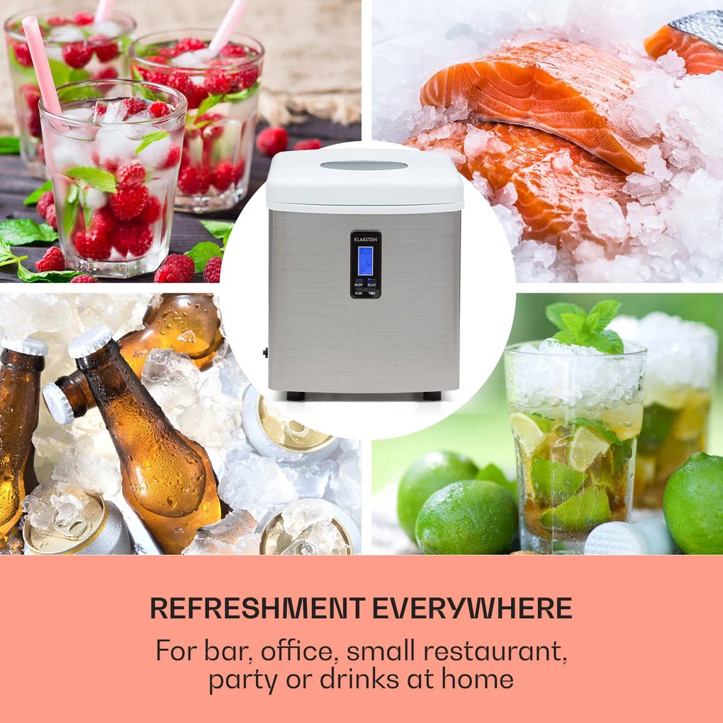 Klarstein Mr. Silver-Frost 150 W mașină de gheață 15 kg albă