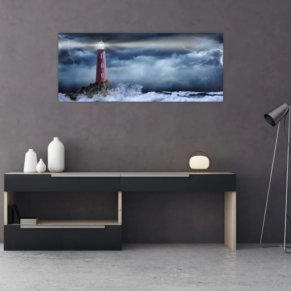 Tablou - Far pe stâncă (120x50 cm)