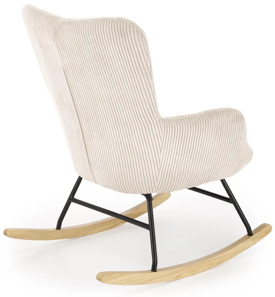 Fotoliu tip balansoar Belmiro velvet crem H92 cm
