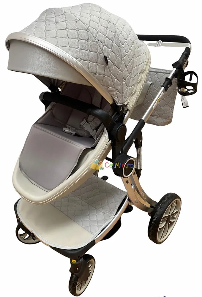 Carucior 2 in 1 cu landou transformabil in parte sport, 0-36 luni, Gri - CPC-15-gri