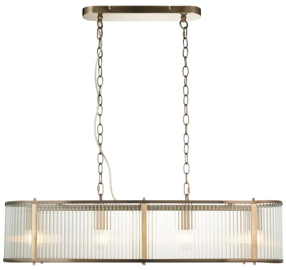 Lustră pe lanț Endon 110945 RIDGETON 4xE14/6W/230V alamă/transparent