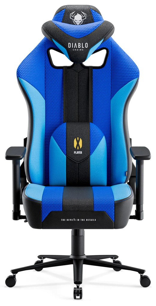 Scaun gaming din material Diablo X-Player 2.0: Frost black/ negru, King Size