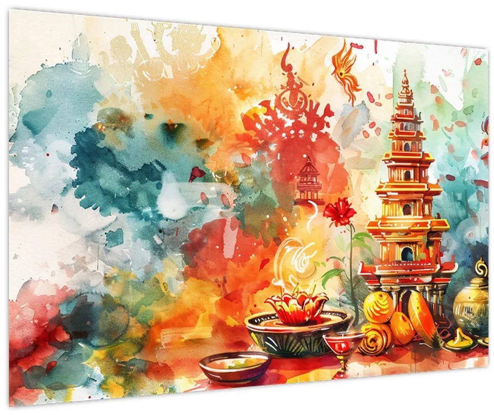 Tablou - Ilustrație în acuarelă (90x60 cm)