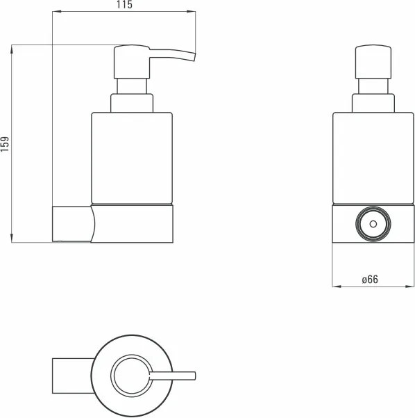 Dozator săpun lichid seria Round nero ADR_N421 ADR_N421