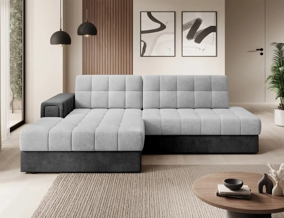 Coltar extensibil cu spatiu oentru depozitare, 240x150x82 cm, Blezalt L, Eltap (Culoare: Gri deschis / Monolith 84)