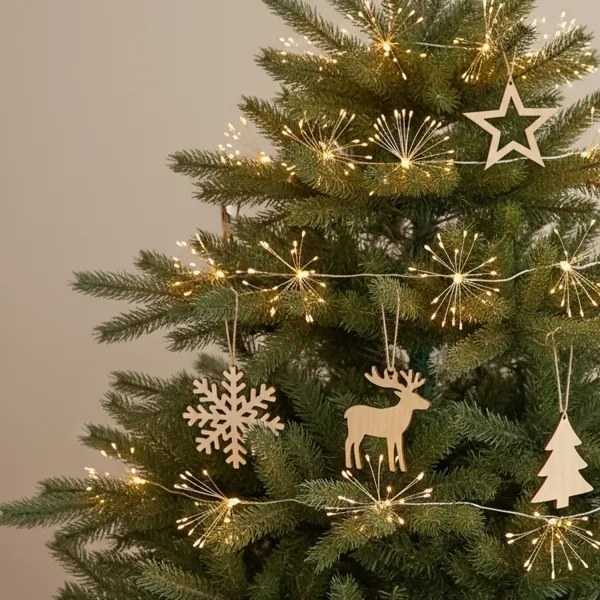 Brilagi - Ghirlandă LED exterior 5 m, 150 LED, IP44, alb cald, efect artificii