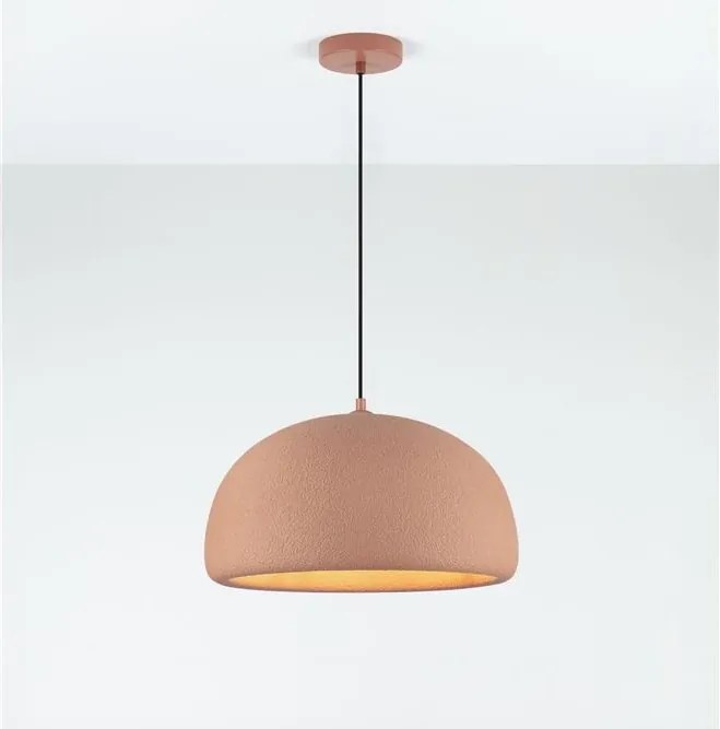 Lustra suspendata cu textura granulata Davo 43cm, rosu caramiziu